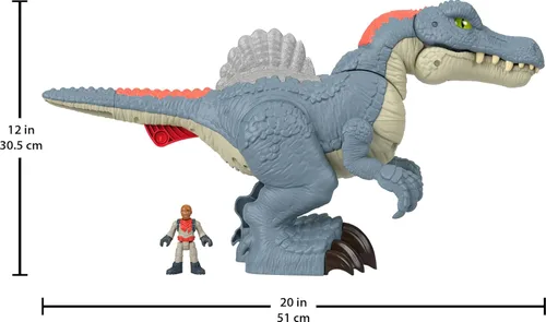 Miniatura 6 de Fisher-Price Imaginext Jurassic World Juguete de Dinosaurio Ultra Snap Spinosaurus, Luces, Sonidos y Acción de Morder, para Niños en Edad Preescolar