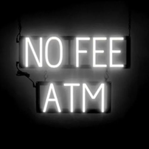 Miniatura 18 de SpellBrite Letrero de cajero automático para negocios Señales relacionadas con cajeros automáticos y EBT con aspecto de neón, luz LED verde 14.6