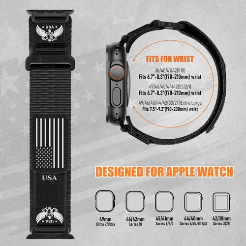 Miniatura 7 de Correa de nylon resistente para Apple Watch para hombres y mujeres de 42 mm, 41 mm, 40 mm, 38 mm, correas de iWatch para hombre, correa deportiva