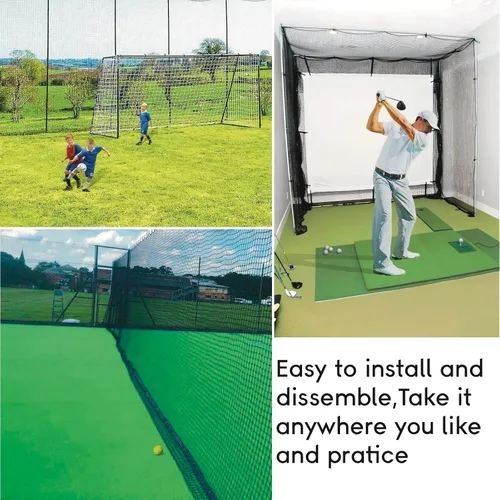 Miniatura 4 de Red de práctica de golf, red de golf de nailon resistente, red de golf para interiores y exteriores con kit de alambre para colgar, redes de golf