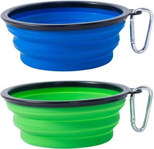 Miniatura 29 de Tazón para Perros Cuencos Plegables para Mascotas, Paquete de 2 Cuencos Plegables de Agua para Perros para Gatos y Perros, Plato Portátil de Verde +