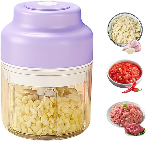Miniatura 8 de 2026 Nuevo picador eléctrico de ajos, mini picador de verduras portátil con carga USB, procesador de alimentos inalámbrico, juego de picador