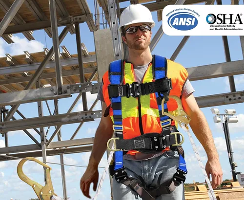 Miniatura 7 de TRSMIMA Arnés de seguridad para protección contra caídas, kit de arnés de techo para hombre, arnés de construcción de cuerpo completo con cordón