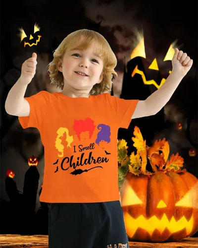 Miniatura 3 de CM-Kid Halloween Shirt for Toddler Boy Girl Pumpkin Skeleton Dino Short Sleeve Tshirt for Kids Cotton Tops 2-7 Years