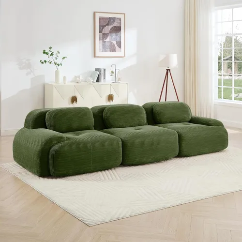 Miniatura 9 de Sofá modular sin hueso comprimido de espuma viscoelástica de 117 pulgadas, sofás seccionales grandes de 3 plazas para sala de estar, sofá modular
