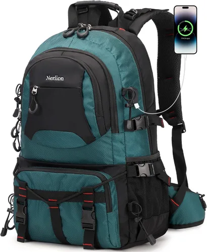 Nerlion Mochila de senderismo de 40L, mochila de viaje para hombres y mujeres, camping, impermeable, mochila de día para senderismo al aire libre,