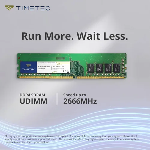 Miniatura 4 de Timetec 16GB KIT(2x8GB) DDR4 2666MHz PC4-21300 sin búfer, no ECC 1.2V CL19 1Rx8 rango único 288 pines UDIMM módulo de memoria RAM de actualización