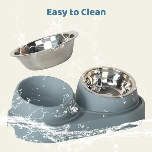 Miniatura 6 de UBPET Comedero y Dispensador de Agua para Gatos, Comedero para Gatos Mejorado 2025 con Cuencos de Acero Inoxidable, Dispensador de Comida