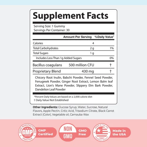Miniatura 3 de Nature's NutriWave PrimeBiome - Gomitas probióticas – Mezcla a base de plantas con inulina, melena de león, jengibre y más, sin OMG, sin