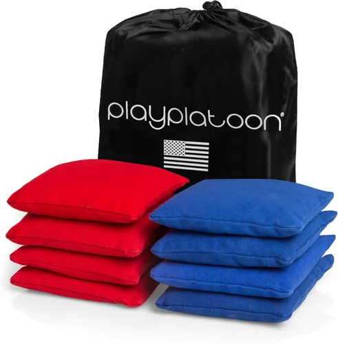Miniatura 37 de Play Platoon Bolsas de Cornhole Resistentes a la Intemperie - Juego de 8 Bolsas de Frijoles Reglamentarias para Lanzar - Tamaño y Peso Profesional