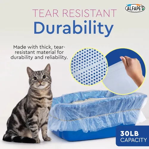 Miniatura 4 de Alfapet Revestimientos Originales para Caja de Arena para Gatos con Tamiz - Extra Gigante 60 Unidades - Bolsas de Arena para Gatos Resistente al