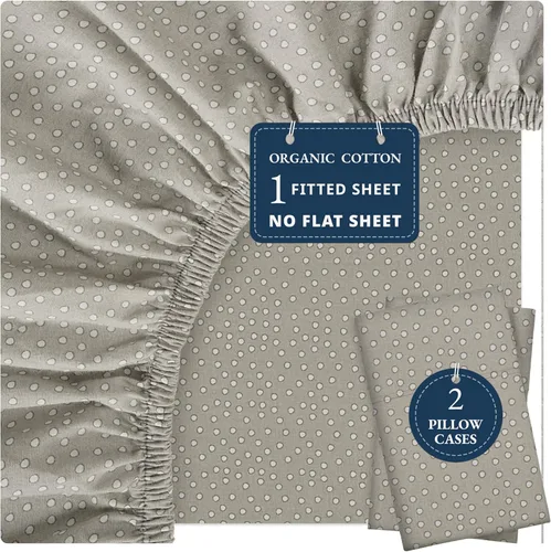 Miniatura 36 de LANE LINEN Juego de 2 piezas con sábana bajera 100% algodón orgánico tamaño individual y 1 funda de almohada, tejido de percal ligero, ultra suave