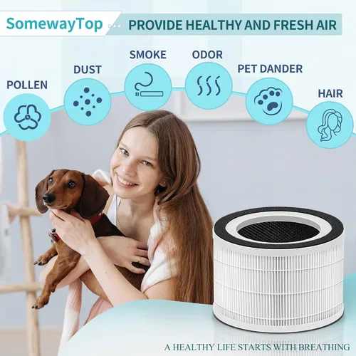 Miniatura 3 de Paquete de 2 filtros de repuesto para purificador de aire Fillo compatibles con A-floia Purificador de aire Halo/Allo Match ASIN: 2 Paquetes Fillo