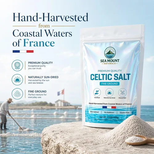 Miniatura 2 de Sal celta fina molida, 1.1 lb (18oz) Rica en 82 minerales esenciales I Sal marina francesa sin refinar sal mineral orgánica I 100% natural