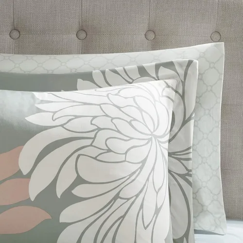 Miniatura 3 de MPE10-860 - Juego de cama para todas las estaciones, con almohada decorativa a juego, tamaño matrimonial (78 x 86 pulgadas), color rosado y gris