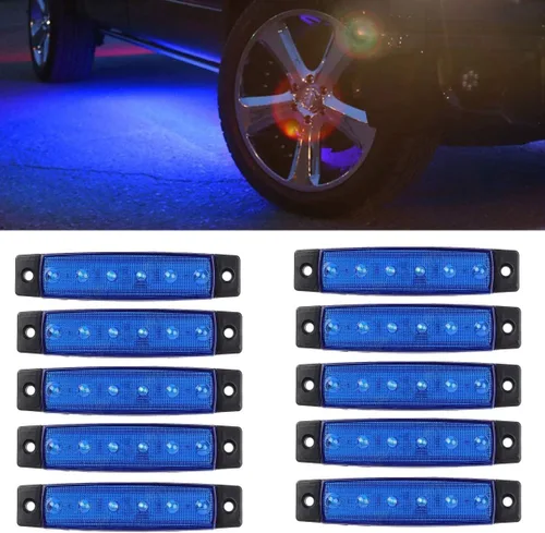 Miniatura 5 de Luces LED azules de marcador lateral, (paquete de 20) 6 LED 2835 SMD lámparas de liquidación para camión, remolque, caravana, camioneta, tractor, 20