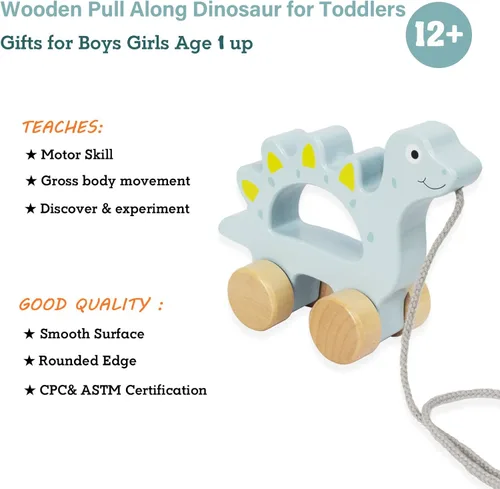 Miniatura 2 de Juguetes de Madera para Bebés Coche, Juguetes de Madera para Bebés, Juguetes de Arrastre para Niños Pequeños, Juguetes de Desarrollo para Niña
