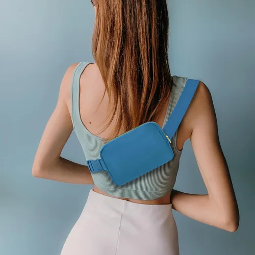 Miniatura 121 de Riñonera cruzada para mujeres y hombres, bolsa para cinturón para senderismo con correa ajustable, riñonera para correr, entrenamiento, deportes