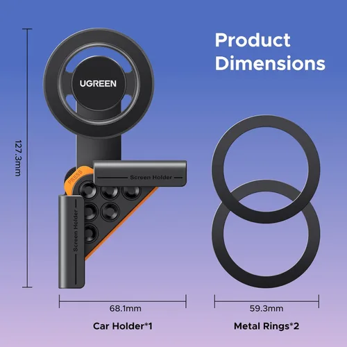 Miniatura 7 de UGREEN Soporte para teléfono para Tesla Model 3 y Y Accesorios Montura de coche Magsafe Montura magnética para teléfono Soporte para teléfono más