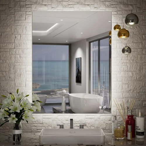 Miniatura 41 de TETOTE - Espejo retroiluminado para baño con luz, botón táctil regulable y función antivaho (horizontal o vertical)