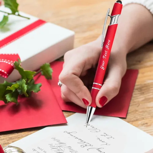Miniatura 6 de Hasta 500 bolígrafos personalizados a granel, bolígrafo grabado personalizado con punta de lápiz capacitivo, carcasa multicolor retráctil, bolígrafo