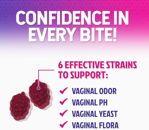 Miniatura 6 de Nature's Nutrition Gomitas probióticas para mujeres con arándano, 6 cepas premium para el equilibrio del PH, salud digestiva, apoyo vaginal e