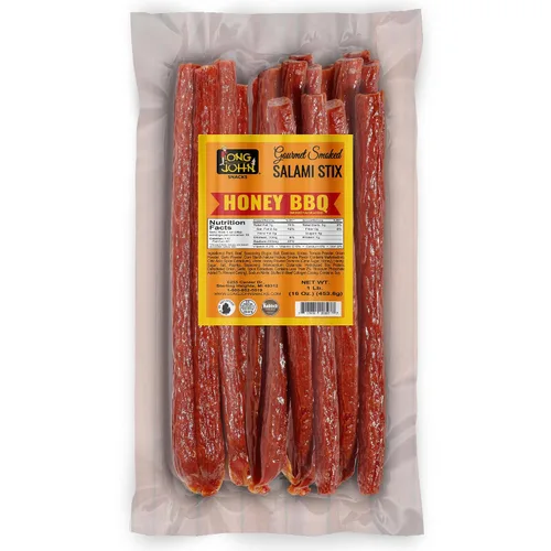 Miniatura 14 de Long John Snacks Palitos de salami secos – Paquete a granel de palitos de carne ahumada con alto contenido de proteínas, hechos a mano con cortes
