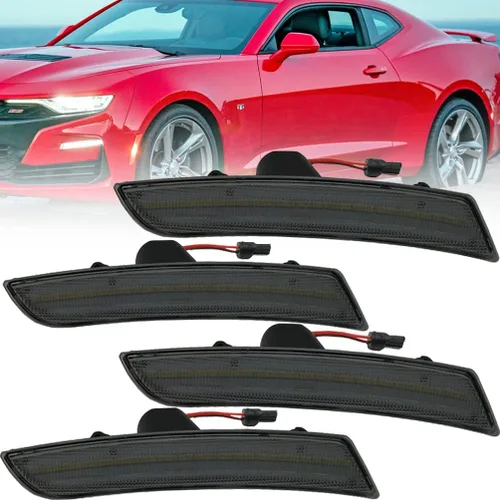 Miniatura 7 de Camaro - Kit de luces LED para 2010 2011 2012 2013 2014 2015 Chevy Camaro lente transparente rojo/ámbar LED giro lateral siganl lámparas de marcador