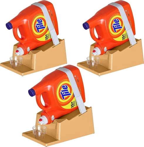 Miniatura 25 de TidyFriend - Paquete de 3 soportes para detergente líquido con bandeja de goteo y patas de agarre de goma, soporte para organización y Blanco