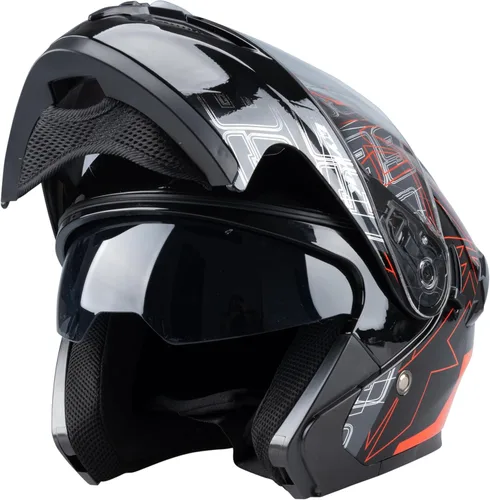Miniatura 7 de Casco integral para hombres y mujeres adultos con protector solar ahumado Hormiga roja