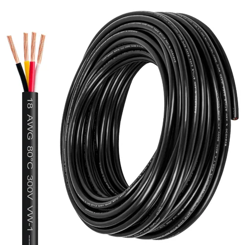 Miniatura 31 de Cable eléctrico calibre 10 con 2 conductores de cobre puro, libres de oxígeno, trenzados, de cloruro de polivinilo, flexible, para tiras