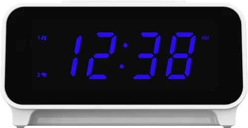 Miniatura 2 de Emerson CKS1500 SmartSet - Radio despertador dual con AM/FM, pantalla LED azul de 0.9 pulgadas, atenuador de 4 niveles, luz de acento azul
