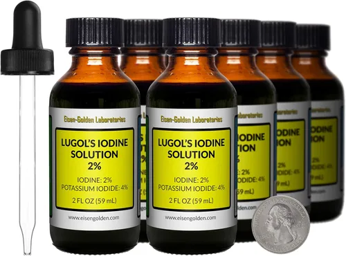 Miniatura 15 de Lugol's Yodo, solución al 2%, 2 onzas en una botella de vidrio ámbar, gotero gratis, EE. UU Solución al 2% Botella de 2 onzas