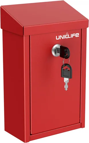 Miniatura 14 de Uniclife Caja para llaves para exterior, caja de donación de metal con cerradura de combinación, caja de sugerencias segura, buzón montado