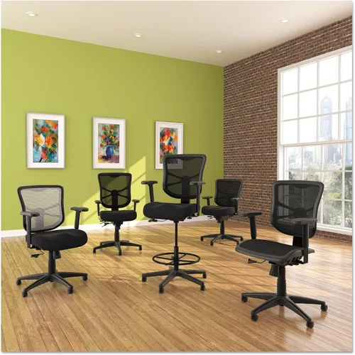 Miniatura 2 de Alera ALEEL42B18 Elusion Series Silla de malla giratoria/inclinable con respaldo medio - negro