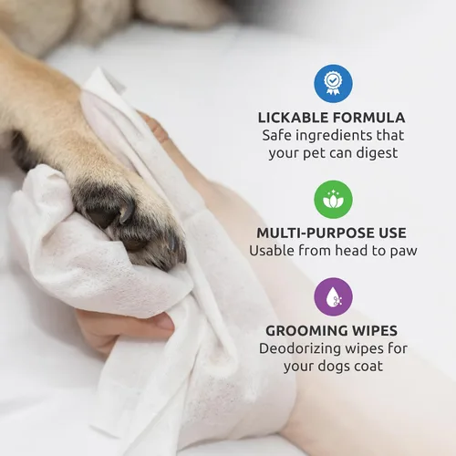 Miniatura 2 de Protex PawZ SaniPaw Toallitas eliminadoras de olores para patas de perro (120 toallitas), toallitas limpiadoras para el aseo del perro, ingredientes
