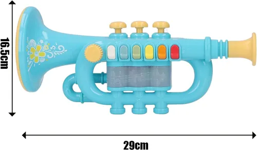 Miniatura 2 de Instrumentos musicales, trompeta para niños, juguete de música preescolar para niños y niñas (azul)