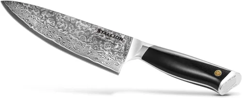 Miniatura 2 de Vosteed Stallion Damascus - Cuchillo de chef de 8 pulgadas, mango ergonómico duradero G10