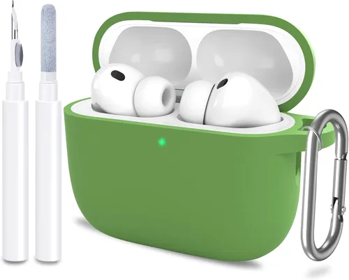 Miniatura 9 de Funda para AirPods Pro 3 con limpiador y protector de silicona suave con llavero para mujeres y hombres, funda para Apple AirPods Pro de 3ª Claro