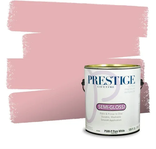 Miniatura 586 de Prestige Paints Pintura exterior e imprimación en uno, 1 galón, plano, coincidencia comparable de Valspar* Amber Rose*