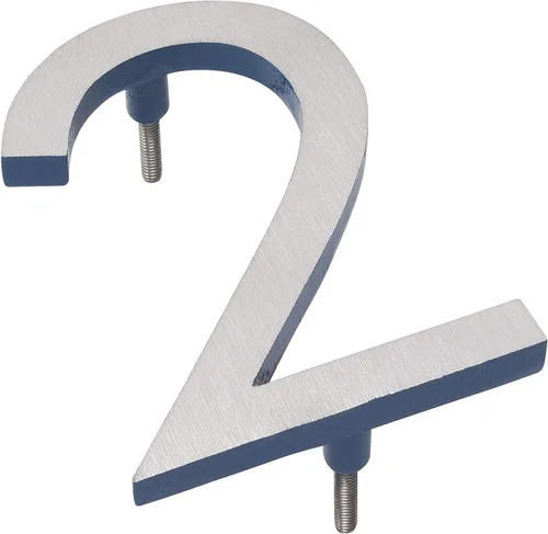 Miniatura 8 de Montague Metal Products MHN-04-F-SB2-7 Números de casa de dirección flotantes modernos de aluminio cepillado sólido, 4 pulgadas, níquel satinado