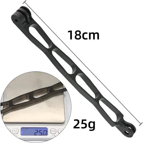 Miniatura 2 de Brazo de extensión de aleación de aluminio de montaje en poste de metal compatible con GoPro Hero 12/11/10/9/8/7/6/5 Negro, APEMAN/AKASO/TENKER/DJI