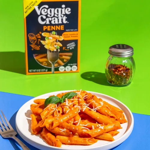 Miniatura 8 de Veggiecraft Farms Penne Pasta - Pasta baja en carbohidratos, alta en proteínas, hecha con batata, lentejas y guisantes, sin gluten, fideos de pasta