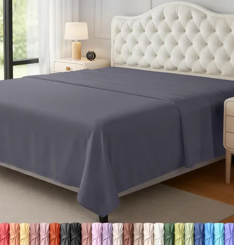 Miniatura 27 de Utopia Bedding Sábanas Planas - Paquete de 6 - Tela de Microfibra Cepillada Suave - Sábana Superior Resistente al Encogimiento y Decoloración - Gris