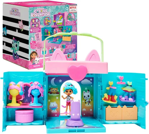 Casa de muñecas de Gabby, armario de vestir portátil con una muñeca Gabby, juguetes sorpresa y accesorios para sesiones de fotos, juguetes para