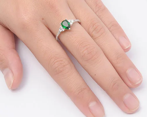Miniatura 2 de Elige tu color plata de ley anillo de lágrima