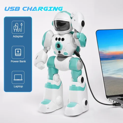 Miniatura 7 de SIMREX Juguetes Robot para Niños, Robot de Control Remoto, Robot Programable con Voz Grabada Música Danza Control de Gestos, Regalo para Niños