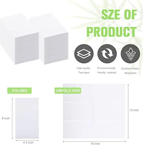 Miniatura 3 de Servilletas desechables para baño, servilletas blancas desechables para cena, toalla de papel para invitados, toallas de mano suaves y absorbentes