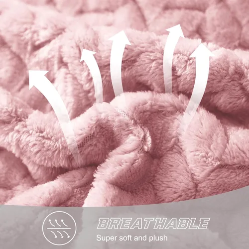 Miniatura 6 de Exclusivo Mezcla - Manta de forro polar tamaño King para cama, 90 x 104 pulgadas, mantas suaves y acogedoras de franela jacquard, ligeras y cálidas