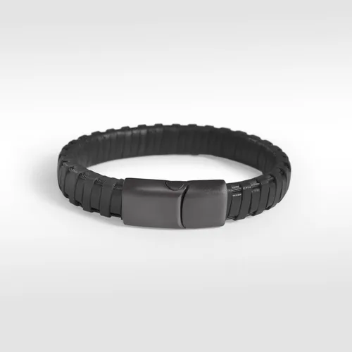 Miniatura 3 de Alor Pulsera de Cuero Envuelto - Pulsera de Cuero y Acero Inoxidable para Hombre - Brazaletes para Hombre - Joyería para Hombre